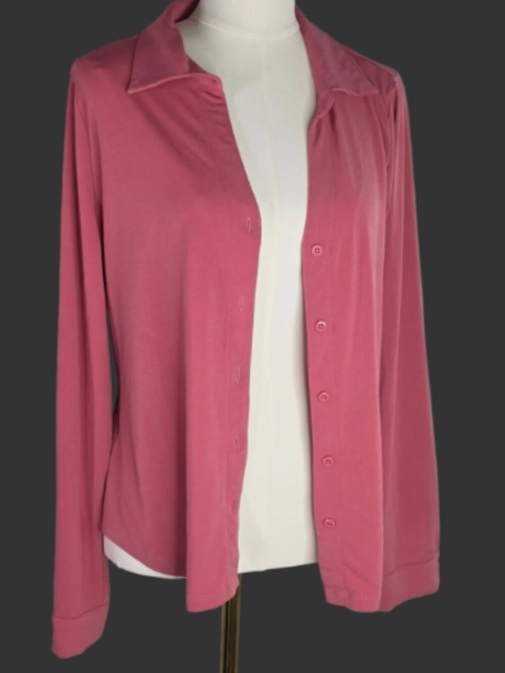 A Love Story Dusty Rose Collared Button Front Blouse – XL